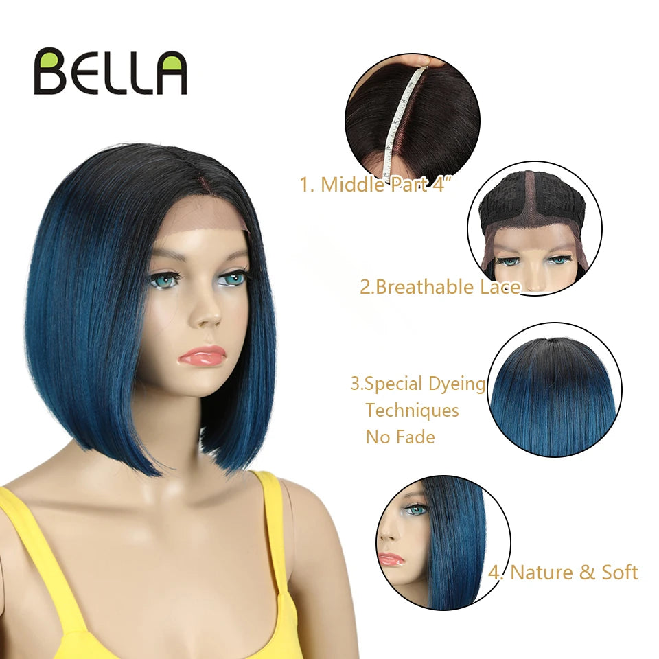 Synthetic Ombre 10" Short Bob Lace Wig