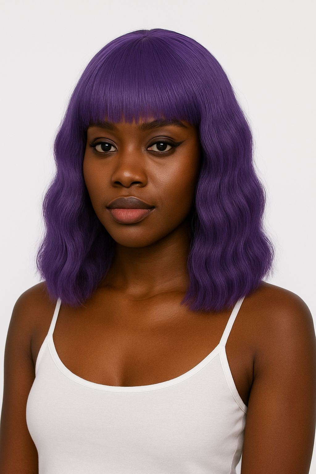Short Curly Synthetic Wig With Bangs – Cosplay Costume Heat Resistant Wig