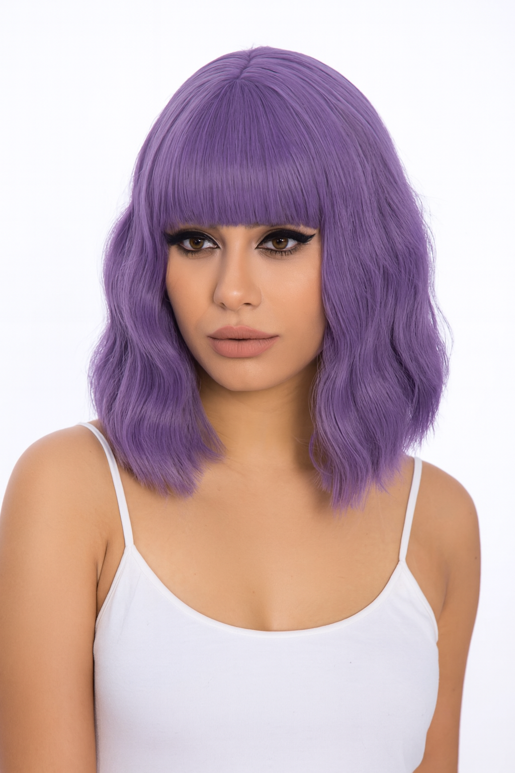 Short Curly Synthetic Wig With Bangs – Cosplay Costume Heat Resistant Wig