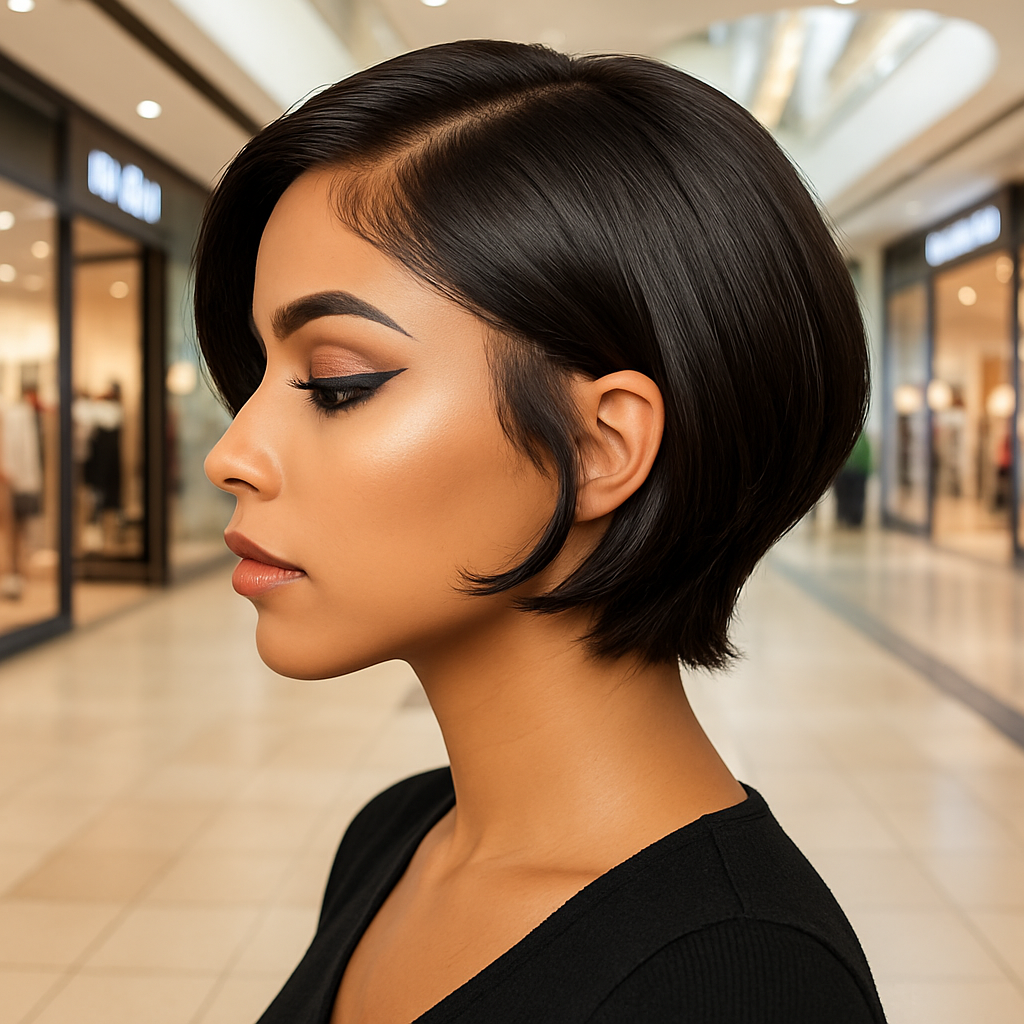 13x4 Short Bob Lace Front Human Hair Wig – Natural Hairline, Glueless, Pre-Plucked