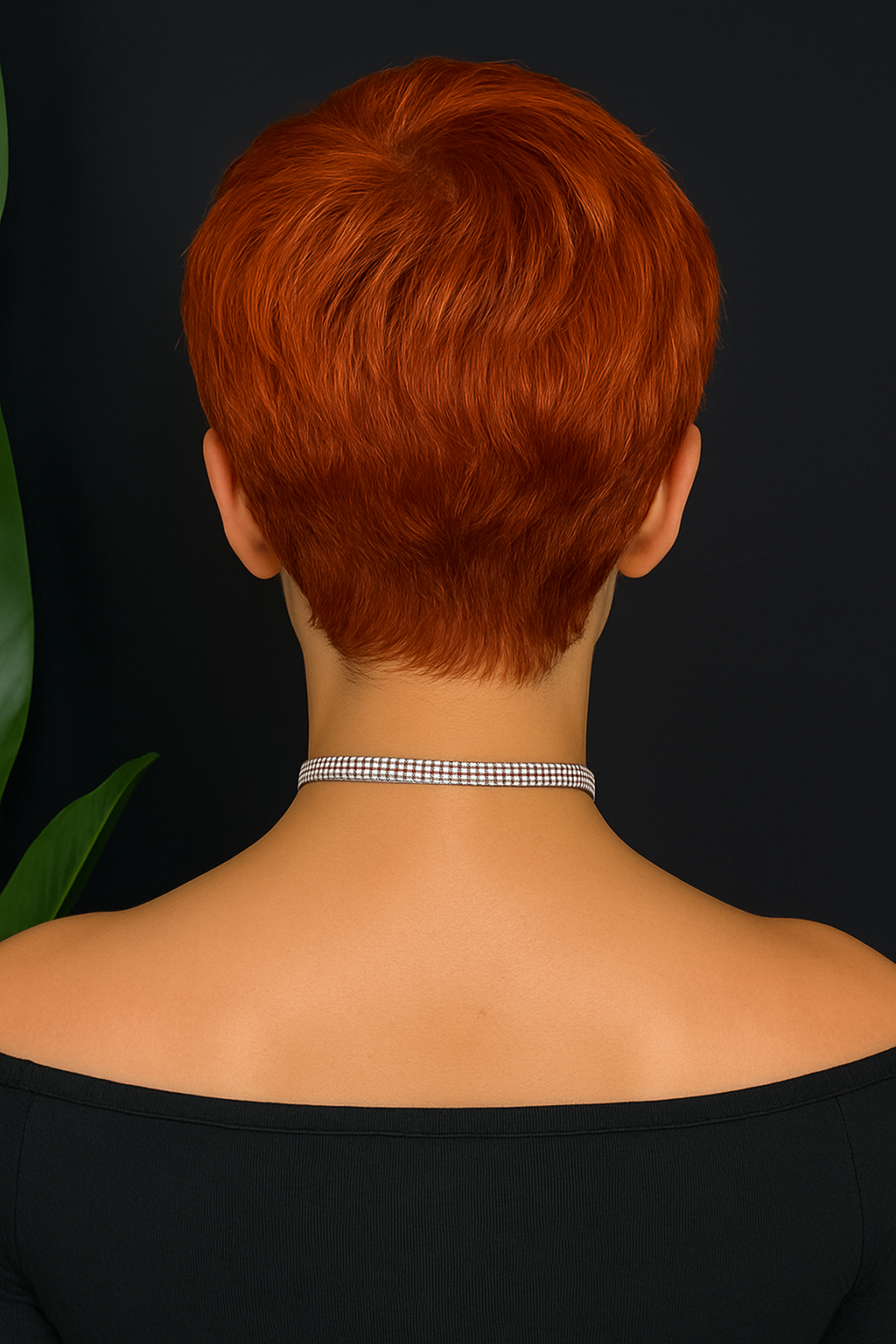4in Fiery Orange Pixie Cut Wig – Brazilian French Curl, 100% Raw Virgin Human Hair