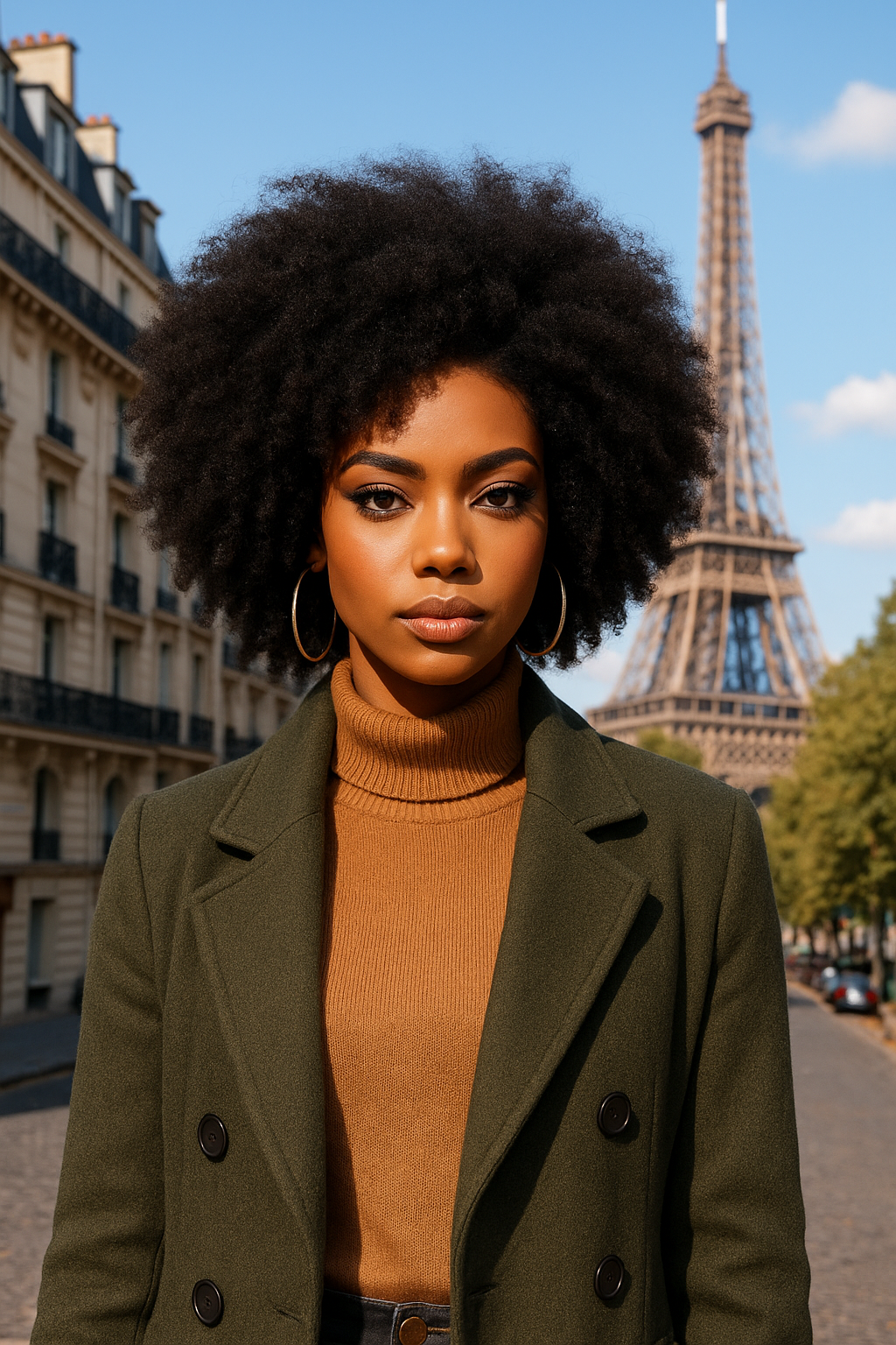 Natural Virgin Brazilian 4C Afro Curly Kinky HD Lace Front Wig – Pre-Plucked with Baby Hair