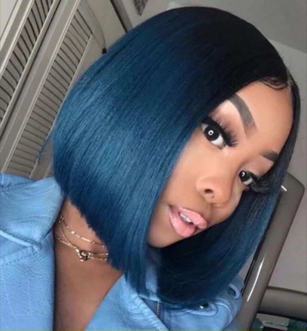 Synthetic Ombre 10" Short Bob Lace Wig