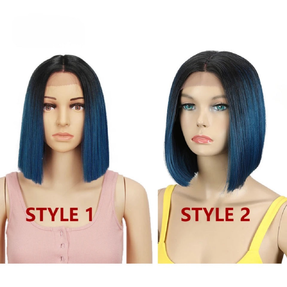 Synthetic Ombre 10" Short Bob Lace Wig