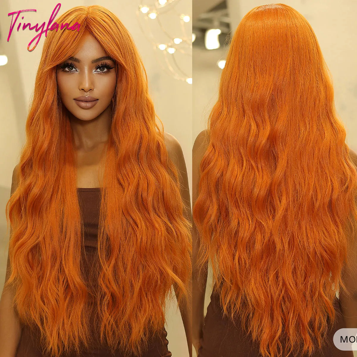 Heat Resistant Long Wavy with Bangs
