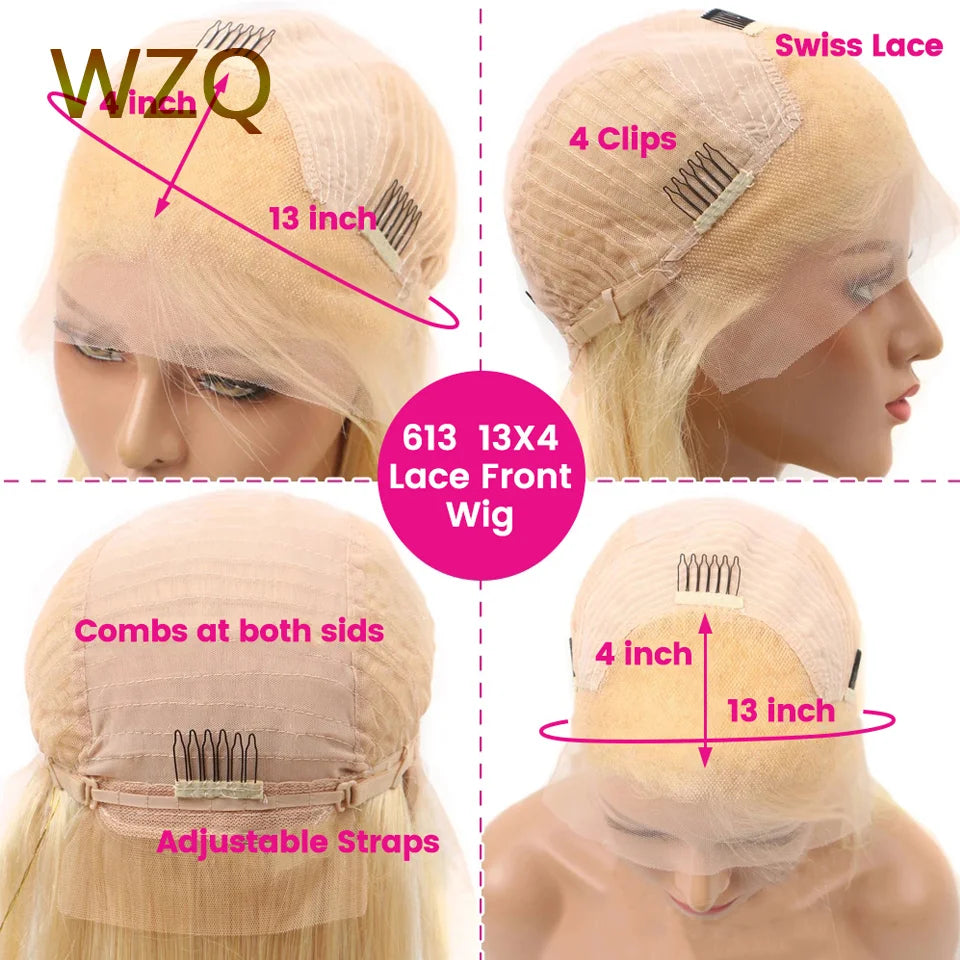 Pink Colored Lace Front Wig Mint Green Short Straight Bob Human Hair Wigs 613 Blonde Platinum HD Transparent Lace Frontal Wig