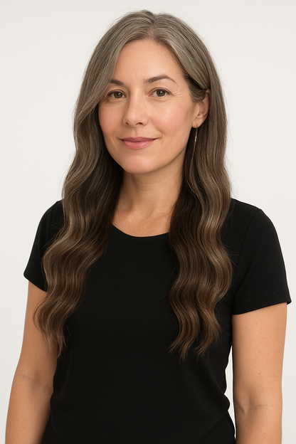 Vietnamese Natural Gray Virgin Hair Extensions – 100% Human Hair, Wavy Silver Blend, Soft, Luxurious & Tangle-Free