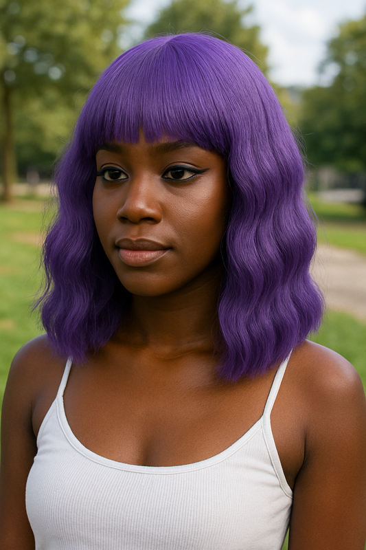 Short Curly Synthetic Wig With Bangs – Cosplay Costume Heat Resistant Wig