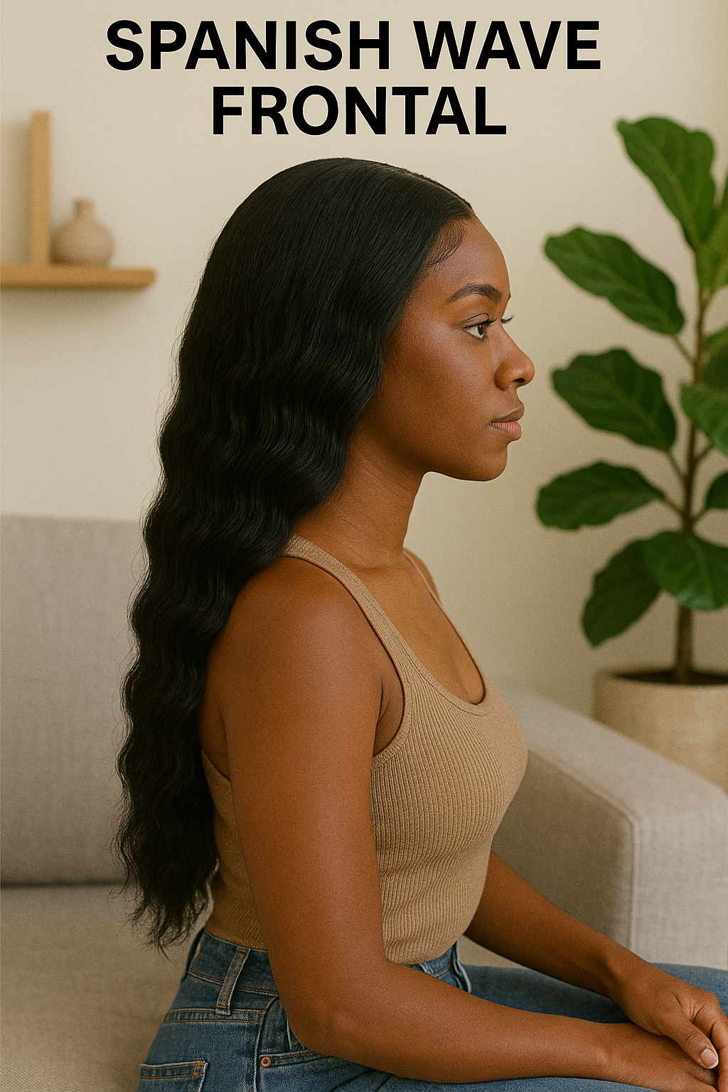 Spanish Wave Frontal 16 Inch | 100% Virgin Brazilian Human Hair | Natural Wavy Lace Frontal Closure