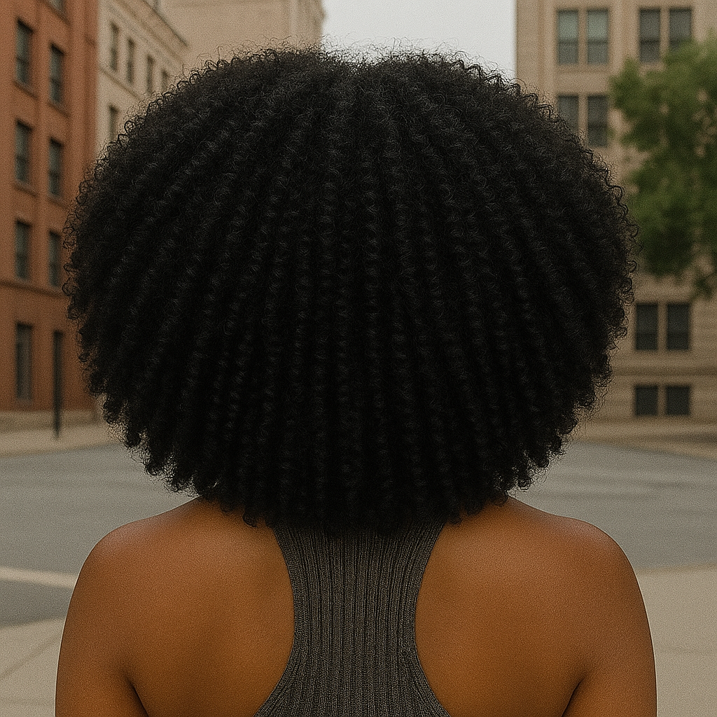 Jet Black Afro Curly Synthetic Wig – High-Quality Fiber Hair with 150% Density for Full Natural Volume