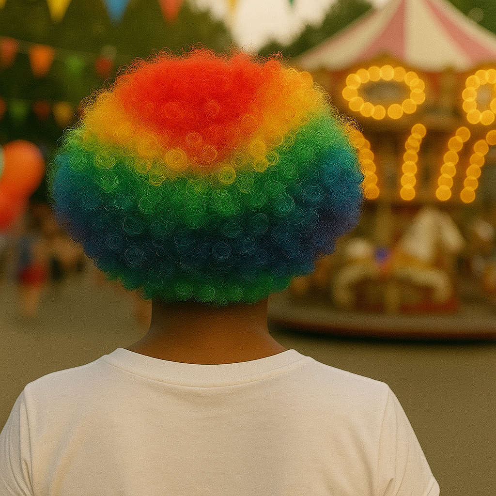 Unisex Rainbow Afro Clown Wig – Colorful Curly Party Wig for Men & Women | Carnival, Birthday & Costume Events