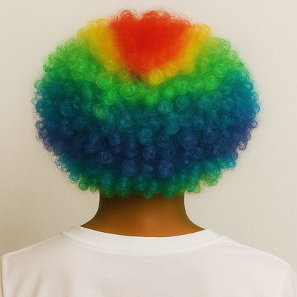 Unisex Rainbow Afro Clown Wig – Colorful Curly Party Wig for Men & Women | Carnival, Birthday & Costume Events