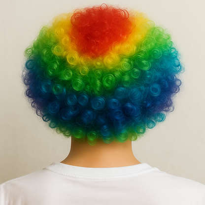 Unisex Rainbow Afro Clown Wig – Colorful Curly Party Wig for Men & Women | Carnival, Birthday & Costume Events