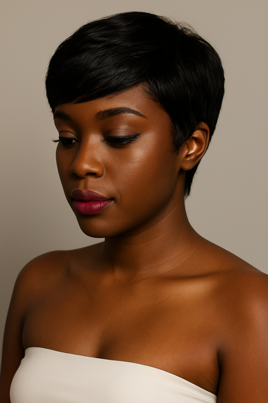 6-Inch Short Pixie Straight Human Hair Wig – Natural, Lightweight & Glueless
