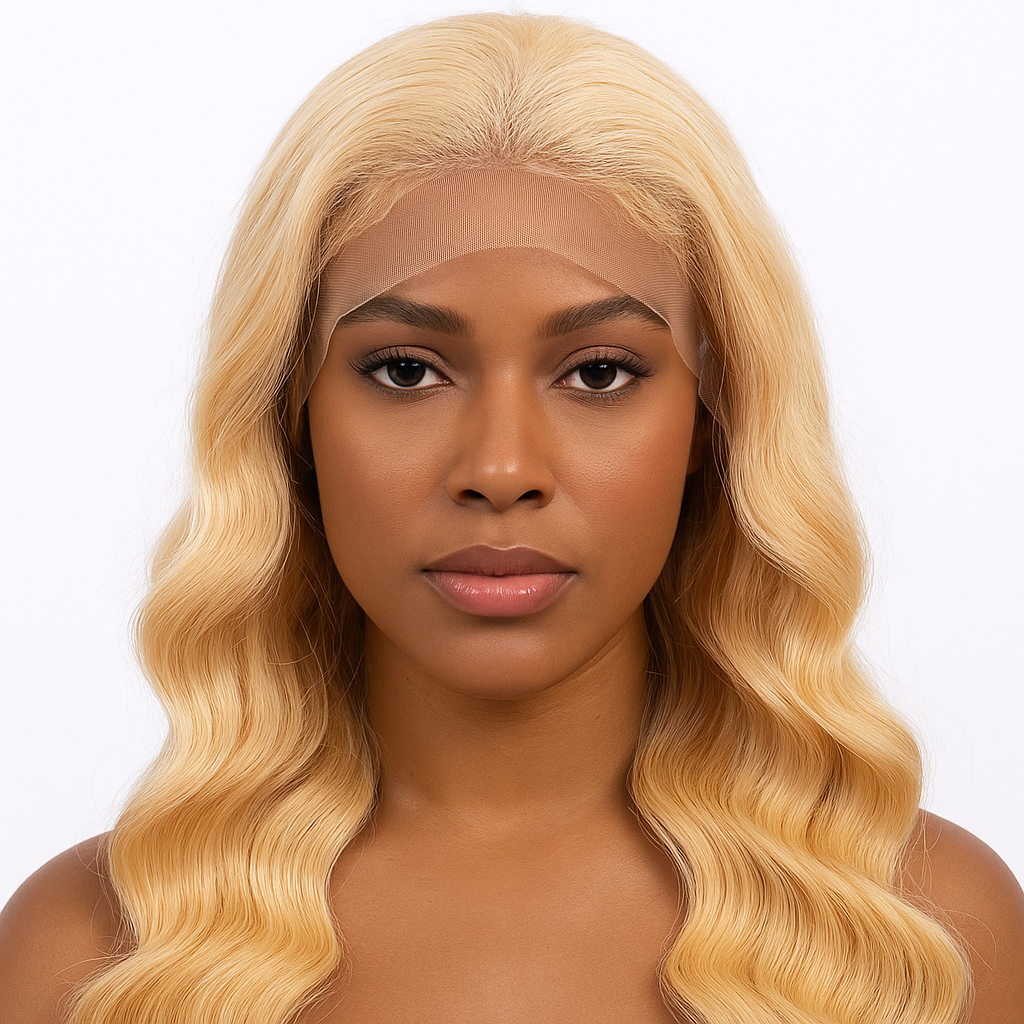 13x4 Blonde Transparent Lace Front Body Wave Virgin Hair Wig – 150% Density