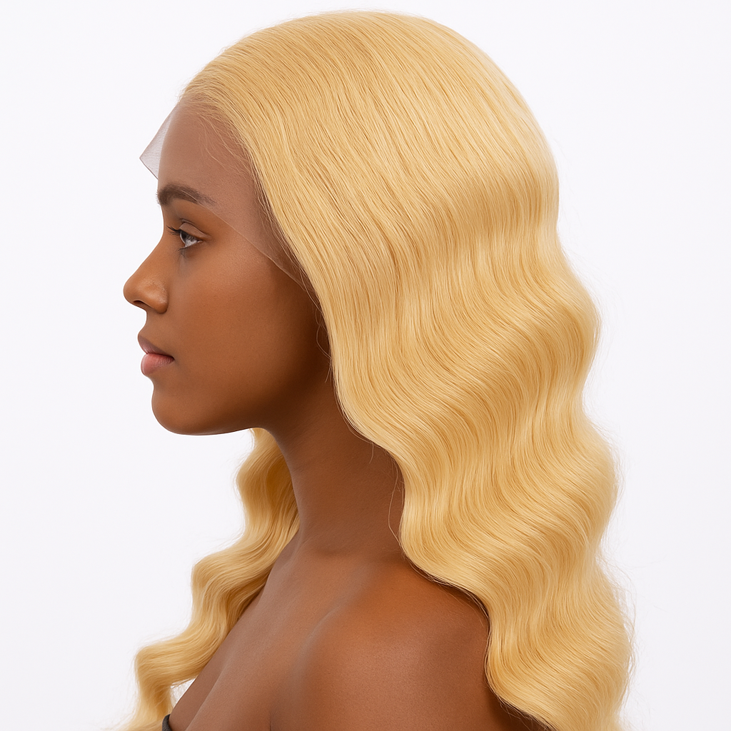 13x4 Blonde Transparent Lace Front Body Wave Virgin Hair Wig – 150% Density