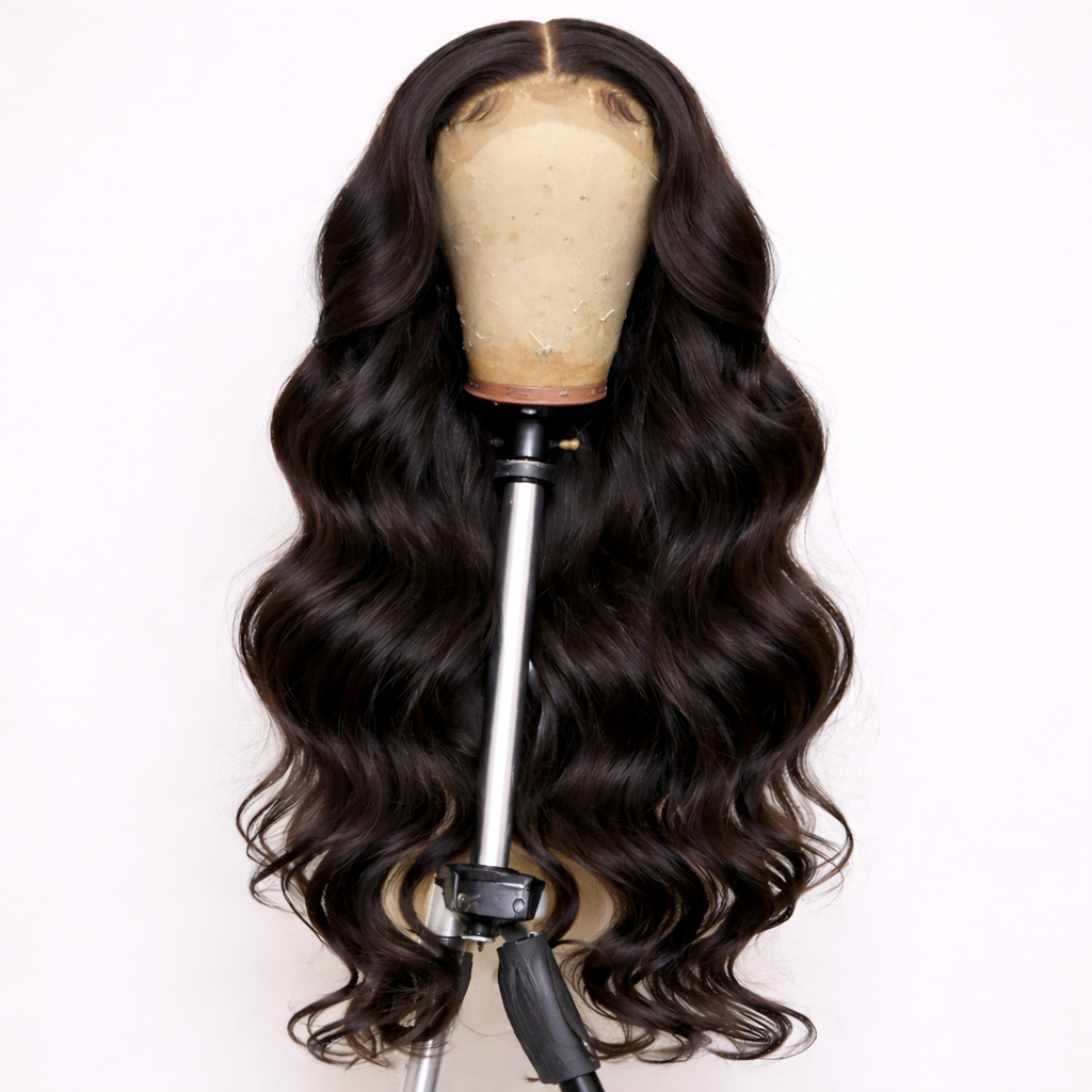 High Temperature Synthetic Premium Lace Front Wig – 24” Body Wave Natural Hairline Heat Resistant Fiber