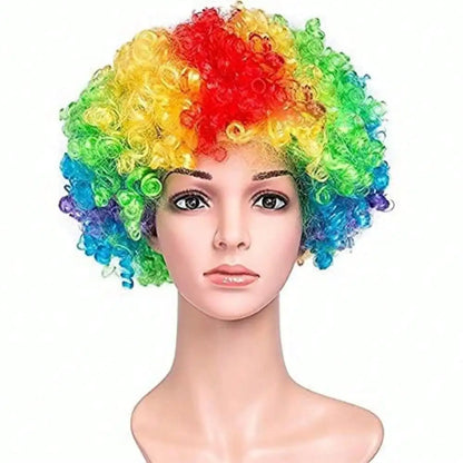 Unisex Rainbow Afro Clown Wig – Colorful Curly Party Wig for Men & Women | Carnival, Birthday & Costume Events