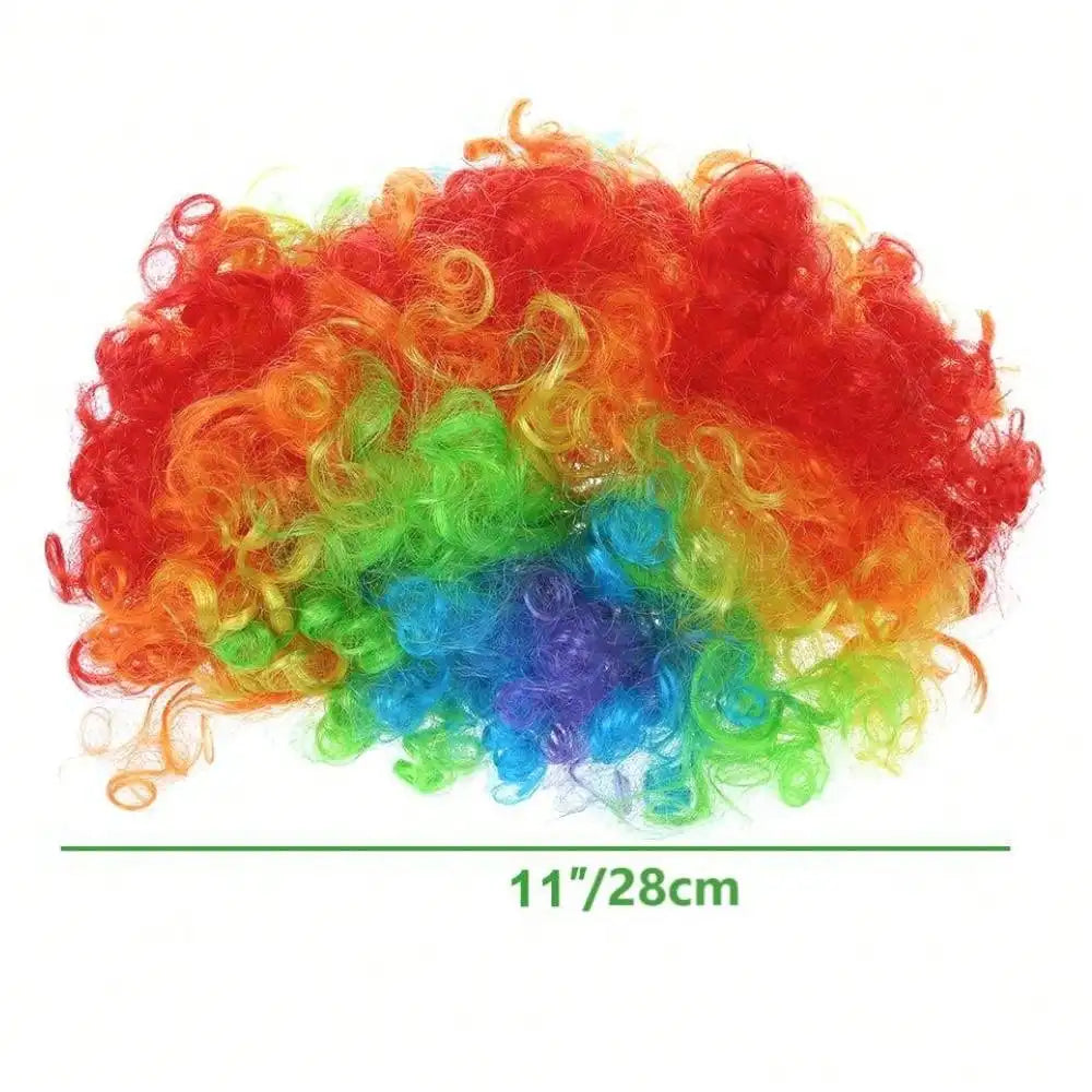 Unisex Rainbow Afro Clown Wig – Colorful Curly Party Wig for Men & Women | Carnival, Birthday & Costume Events