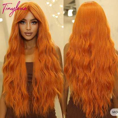 Heat Resistant Long Wavy with Bangs