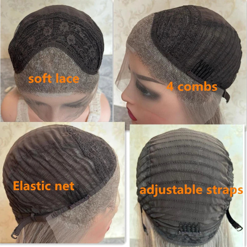 Top Quality Glueless Honey Brown Caramel Highlights Synthetic Lace Front Wig – Heat Resistant, Pre-Plucked Natural Hairline